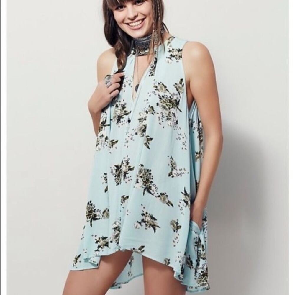 FREE PEOPLE floral sleeveless swing dress
